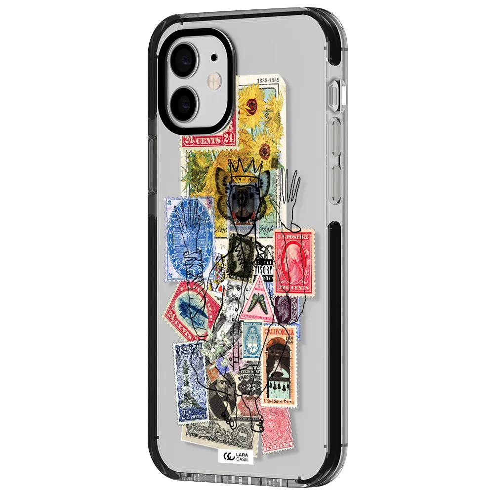 Stamp Collection Apple iPhone 11 impact black border Case