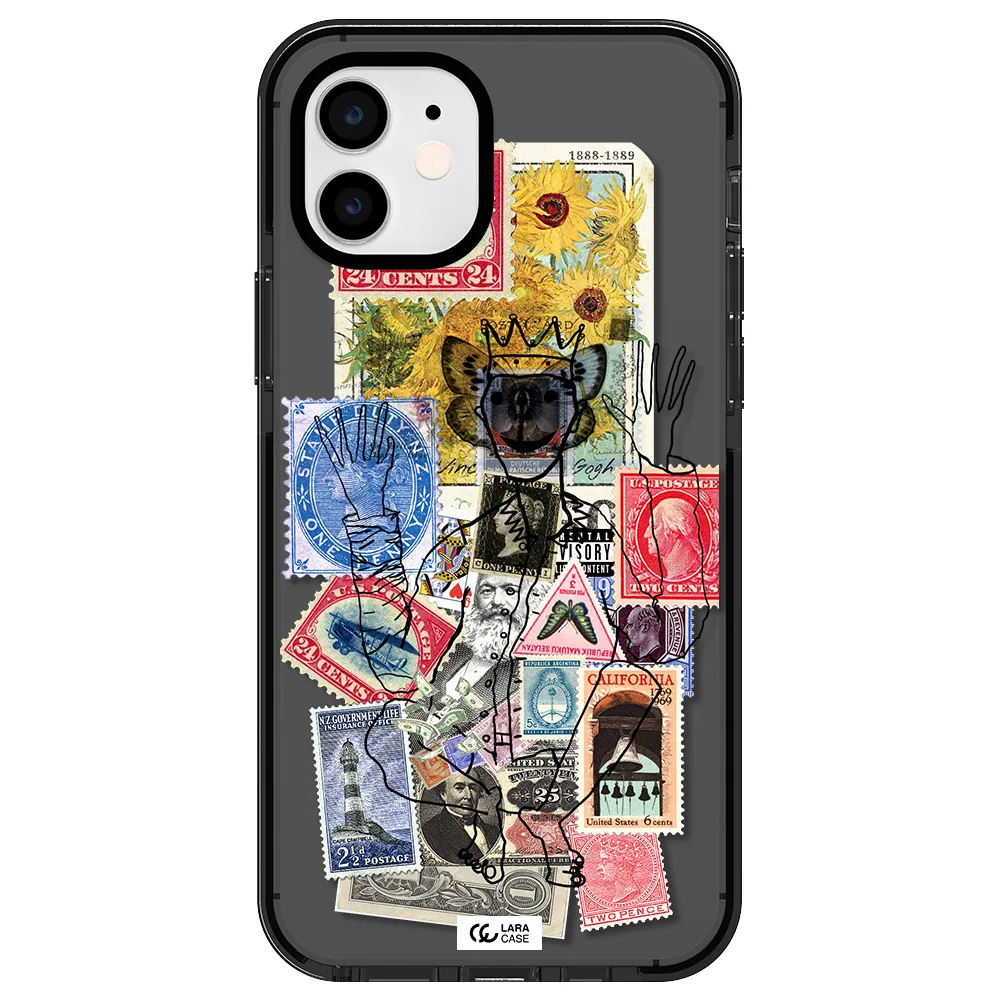 Stamp Collection Apple iPhone 11 impact Smoke Black Case