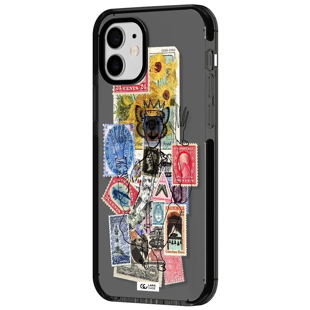 Stamp Collection Apple iPhone 11 impact Smoke Black Case