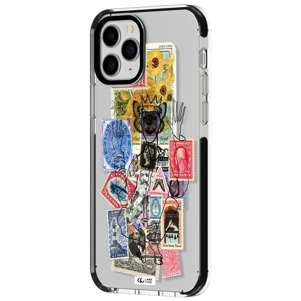 Stamp Collection Apple iPhone 11 pro impact black border Case