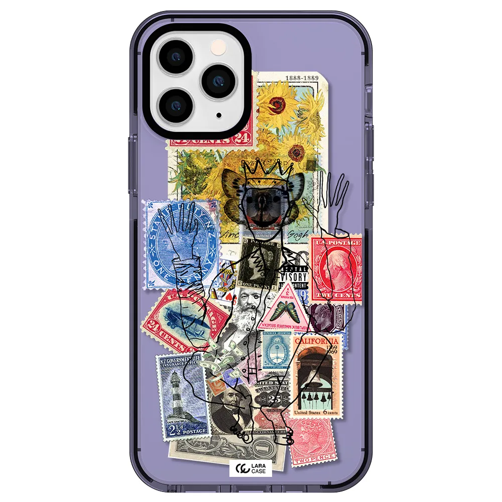 Stamp Collection Apple iPhone 11 pro max impact Lilac Case