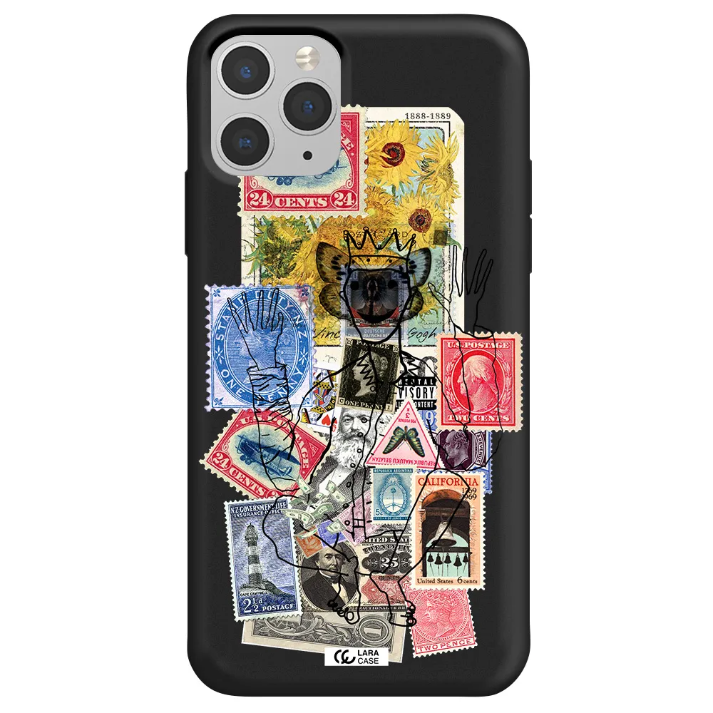 Stamp Collection Apple iPhone 11 pro max Silicone black Case