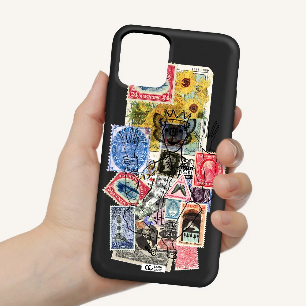 Stamp Collection Apple iPhone 11 pro max Silicone black Case