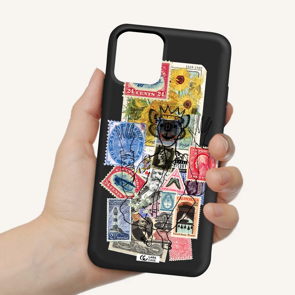 Stamp Collection Apple iPhone 11 pro Silicone black Case