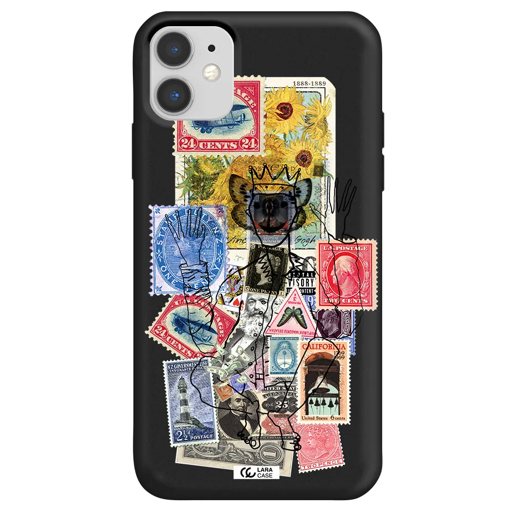 Stamp Collection Apple iPhone 11 Silicone black Case