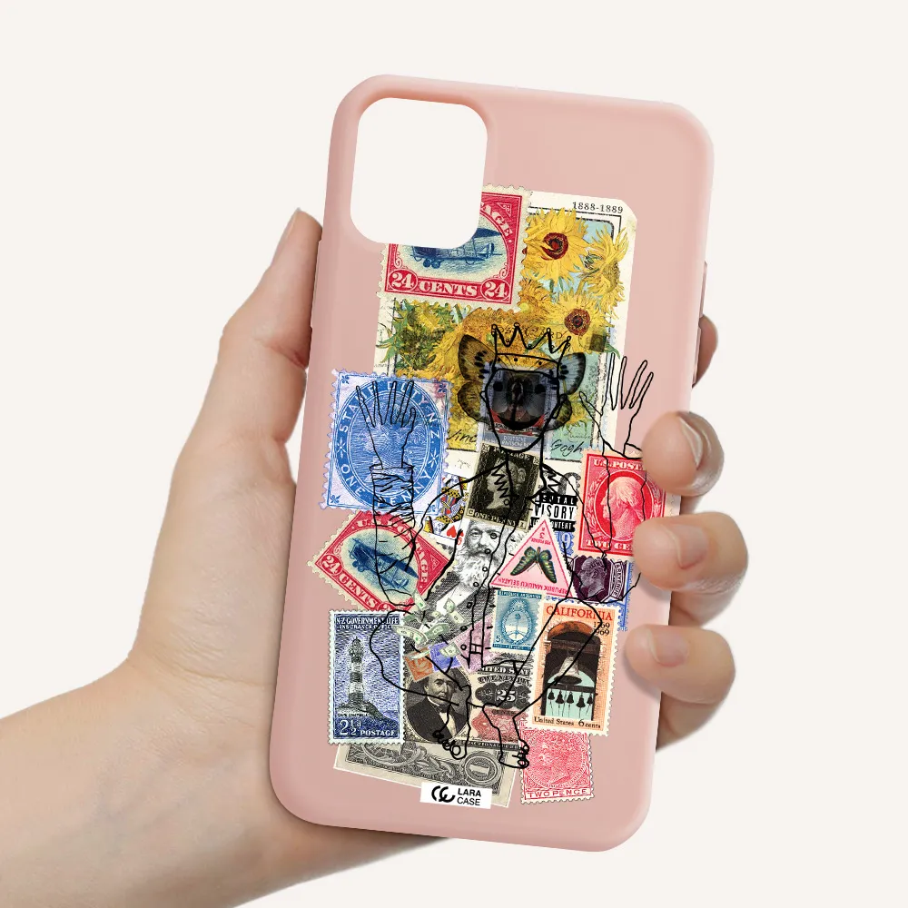 Stamp Collection Apple iPhone 11 Silicone pastel pink Case