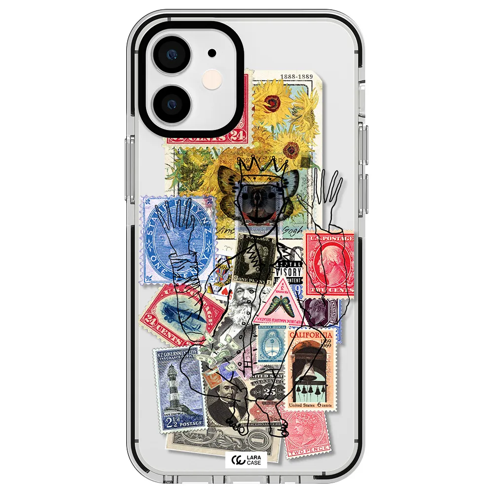 Stamp Collection Apple iPhone 12 mini impact black border Case