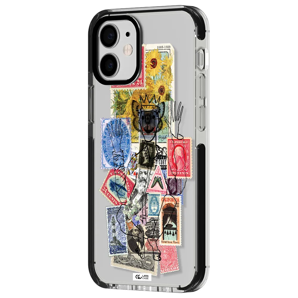 Stamp Collection Apple iPhone 12 mini impact black border Case