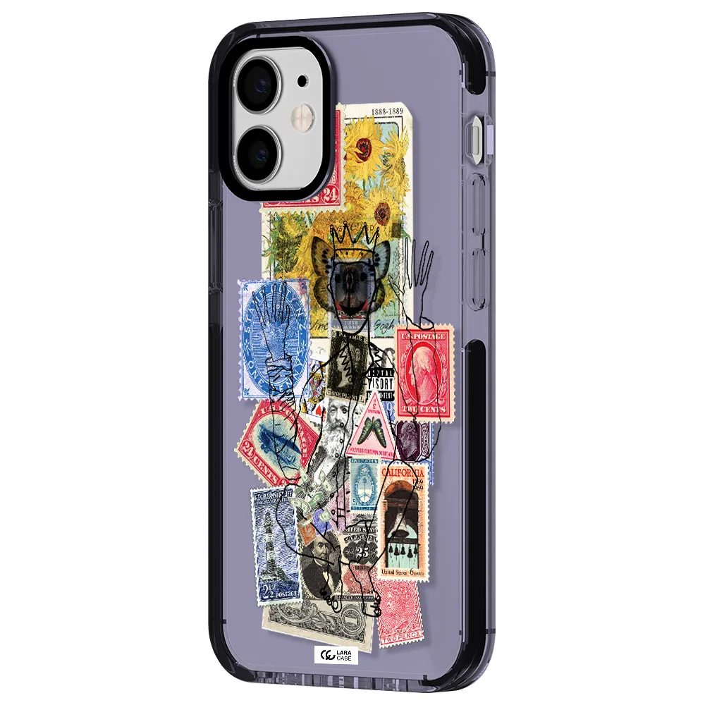 Stamp Collection Apple iPhone 12 mini impact Lilac Case