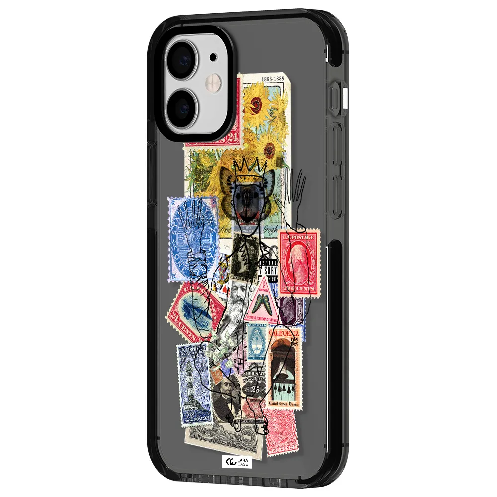 Stamp Collection Apple iPhone 12 mini impact Smoke Black Case