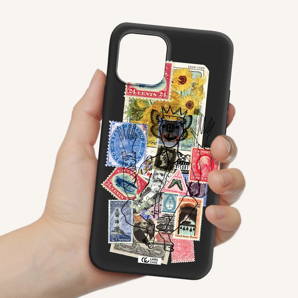 Stamp Collection Apple iPhone 12 mini Silicone black Case
