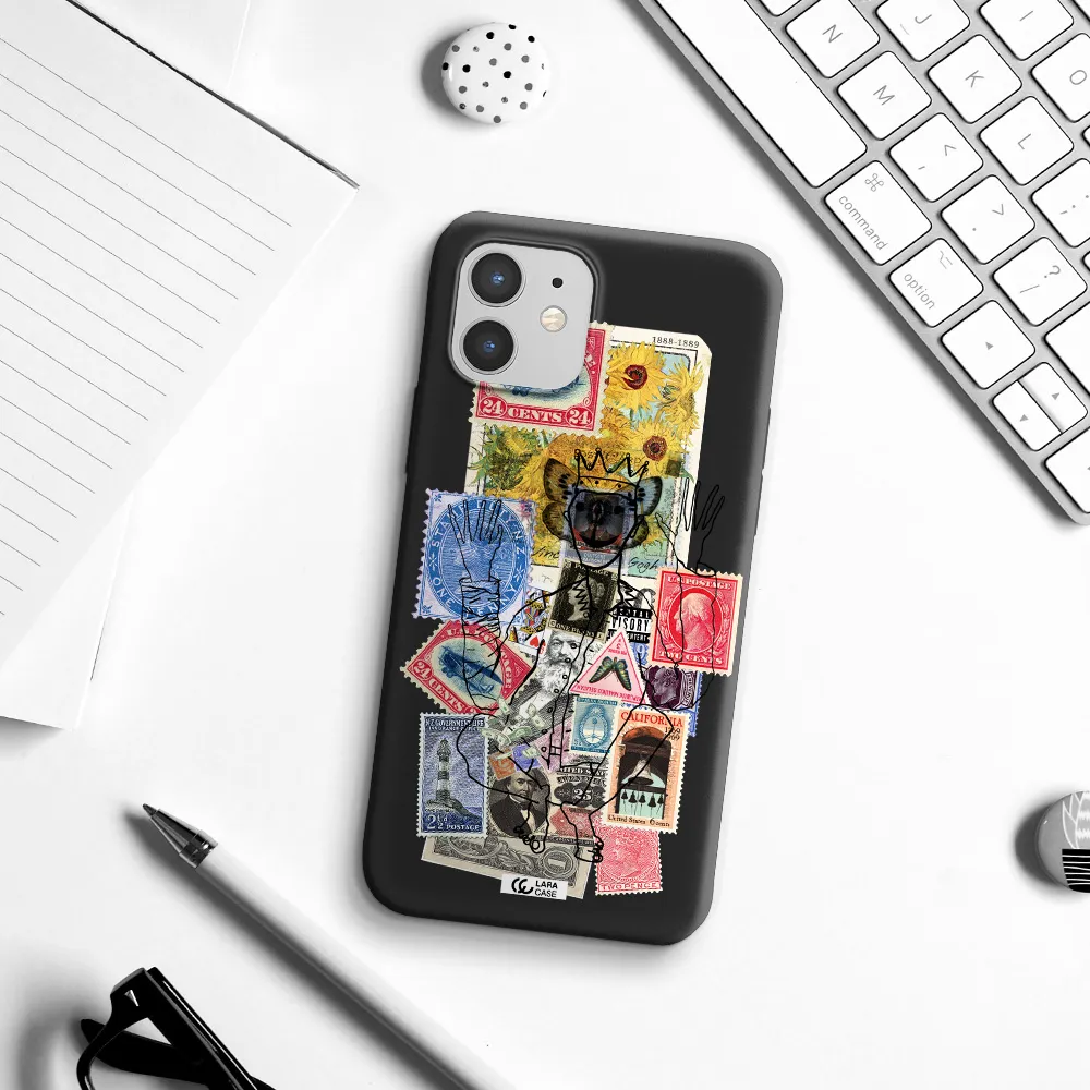 Stamp Collection Apple iPhone 12 mini Silicone black Case