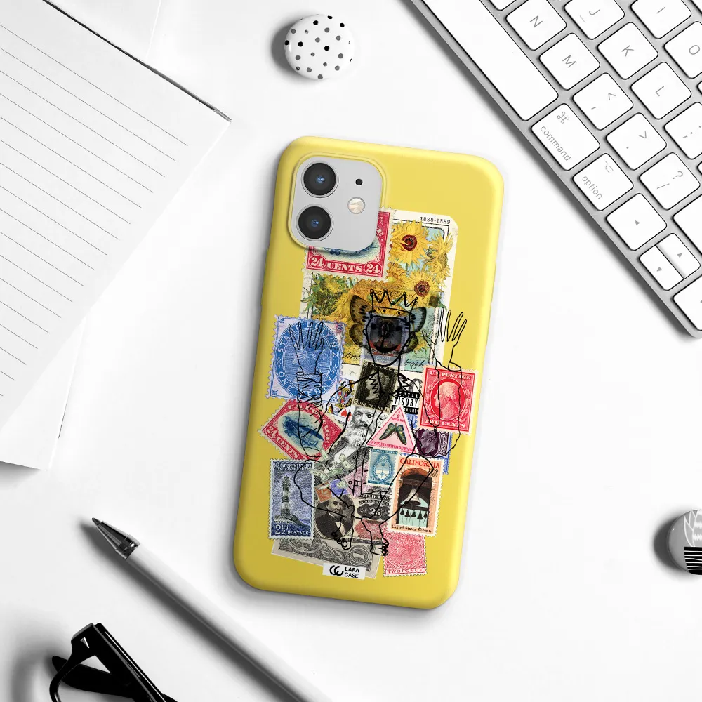 Stamp Collection Apple iPhone 12 mini Silicone canary yellow Case