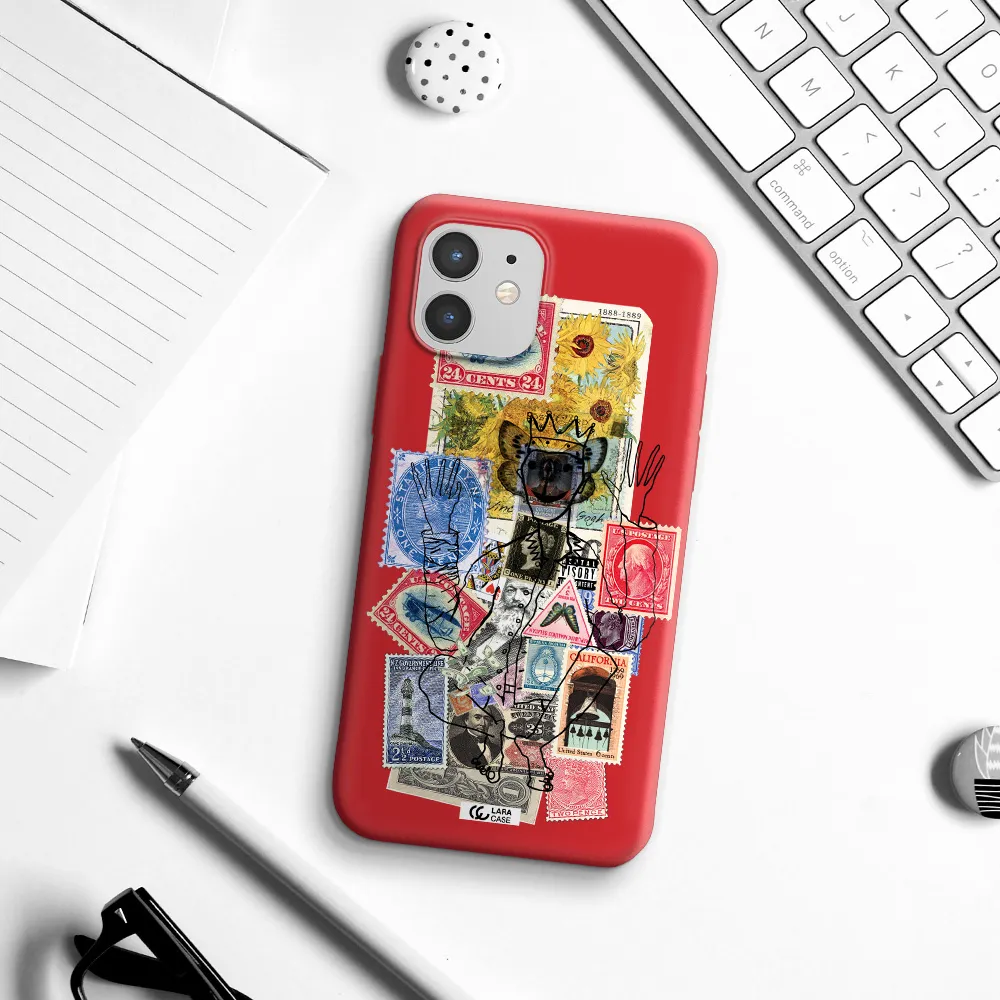 Stamp Collection Apple iPhone 12 mini Silicone Imperial Red Case