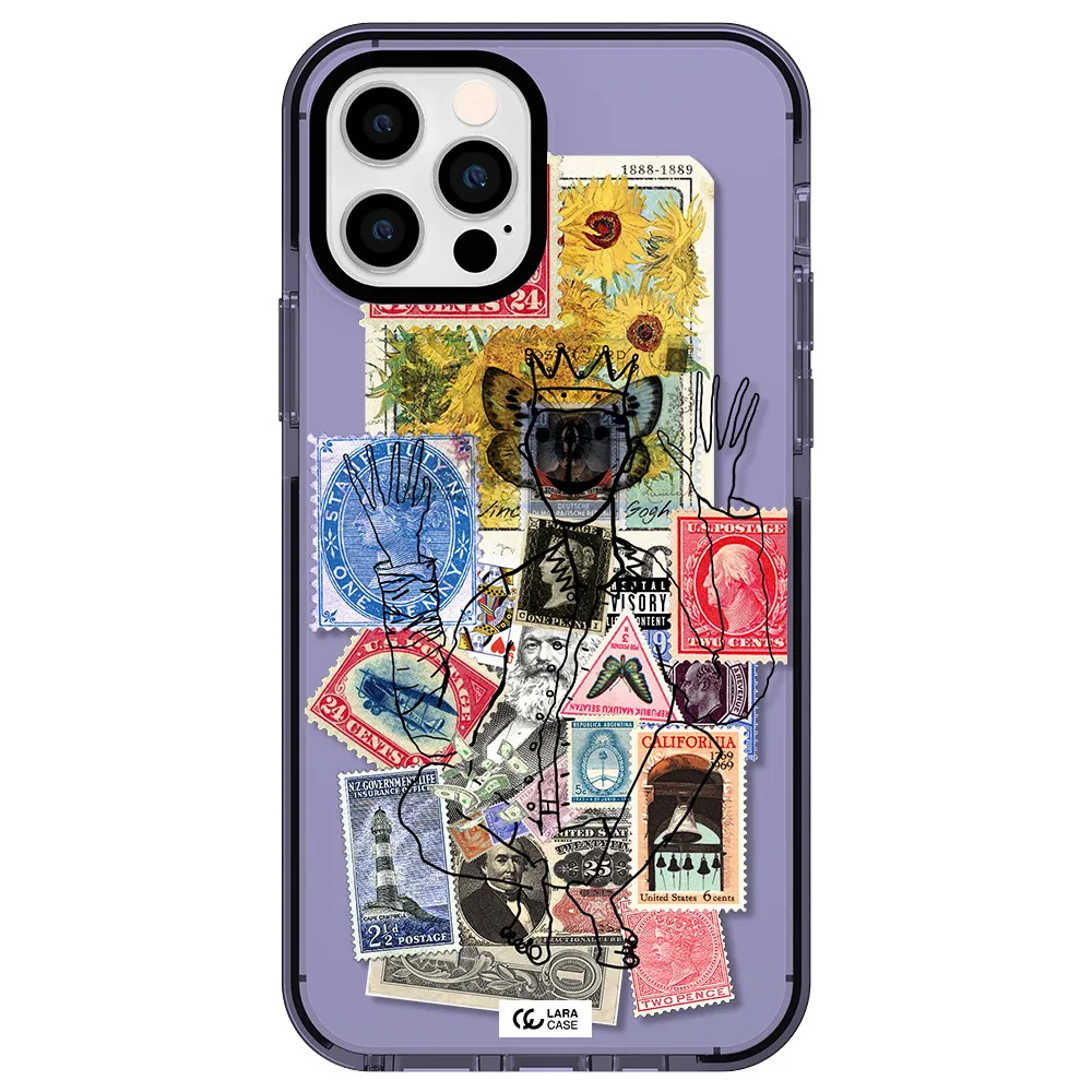 Stamp Collection Apple iPhone 12 pro impact Lilac Case