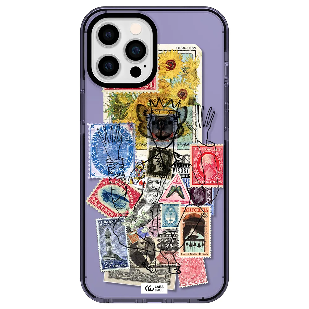 Stamp Collection Apple iPhone 12 pro max impact Lilac Case