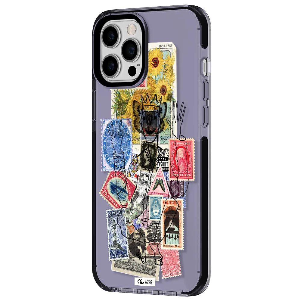 Stamp Collection Apple iPhone 12 pro max impact Lilac Case