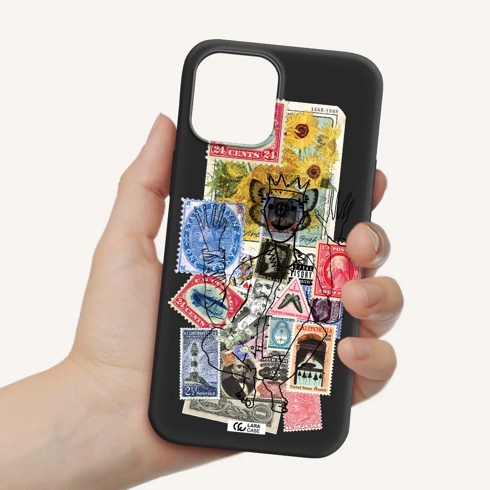 Stamp Collection Apple iPhone 12 pro max Silicone black Case