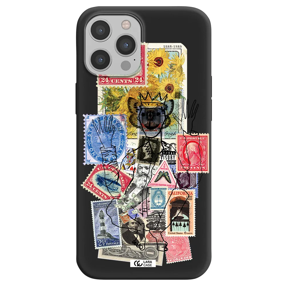 Stamp Collection Apple iPhone 12 pro Silicone black Case