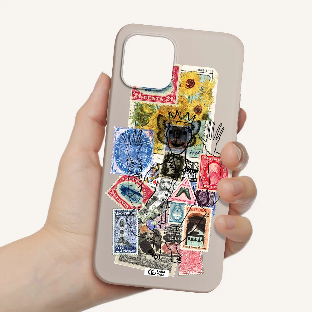 Stamp Collection Apple iPhone 12 Silicone Stone Case