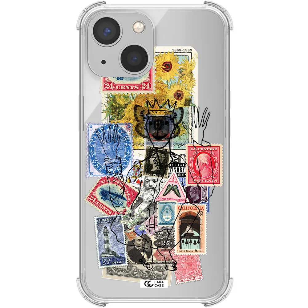 Stamp Collection Apple iPhone 13 Clear PC Case