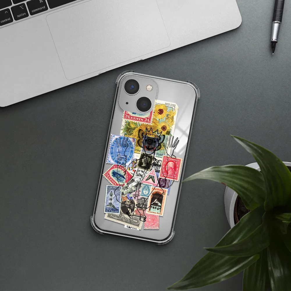 Stamp Collection Apple iPhone 13 Clear PC Case