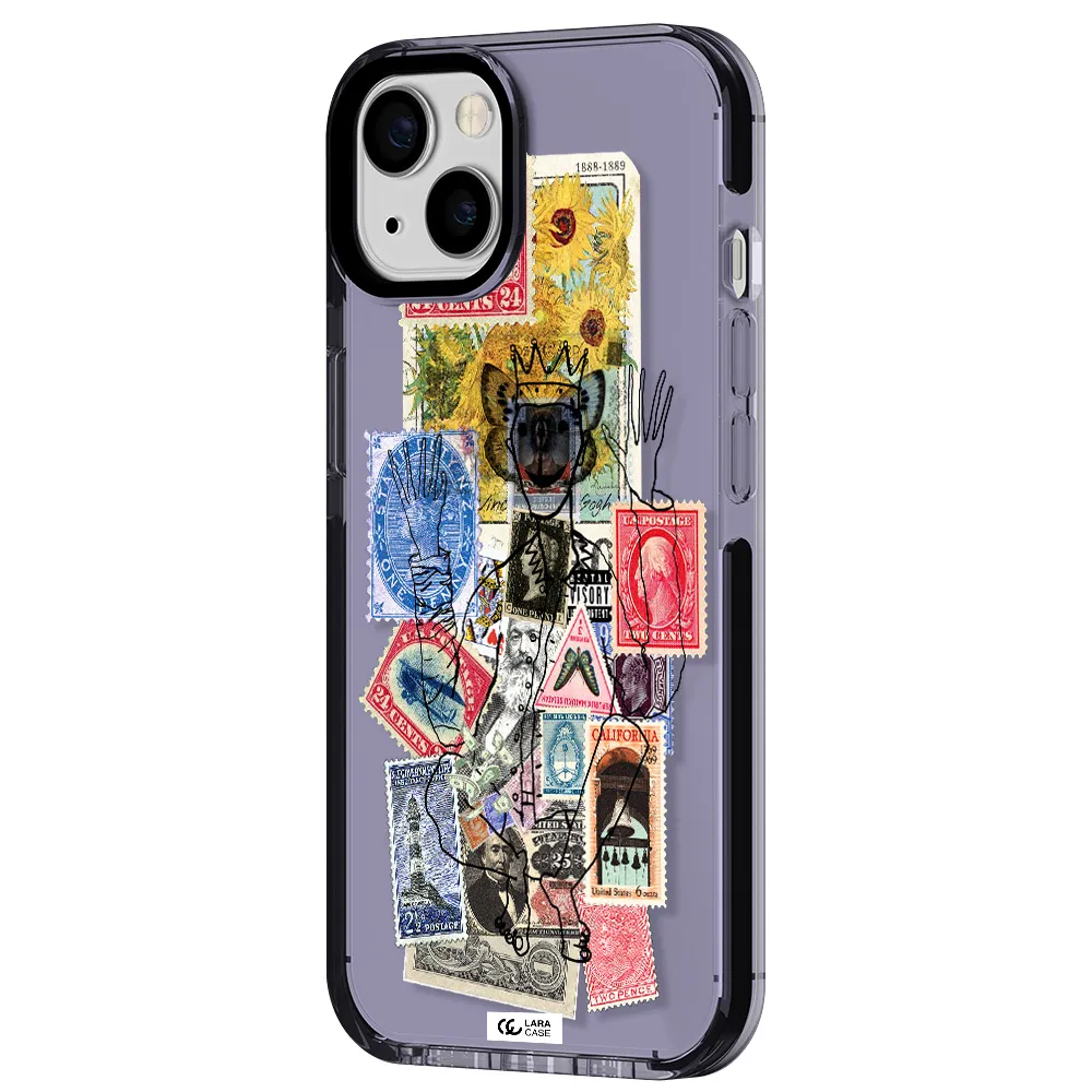 Stamp Collection Apple iPhone 13 impact Lilac Case