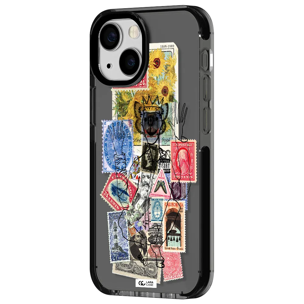 Stamp Collection Apple iPhone 13 mini impact Smoke Black Case