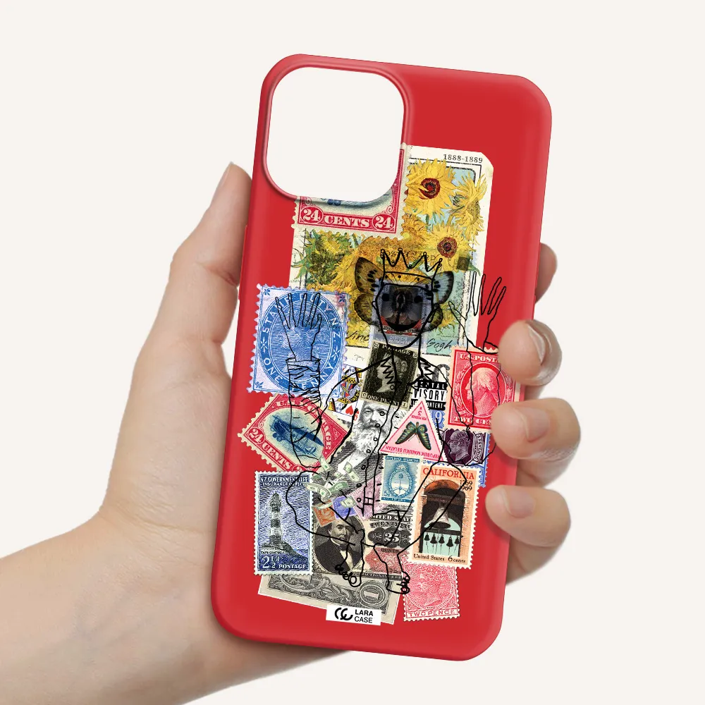 Stamp Collection Apple iPhone 13 mini Silicone Imperial Red Case