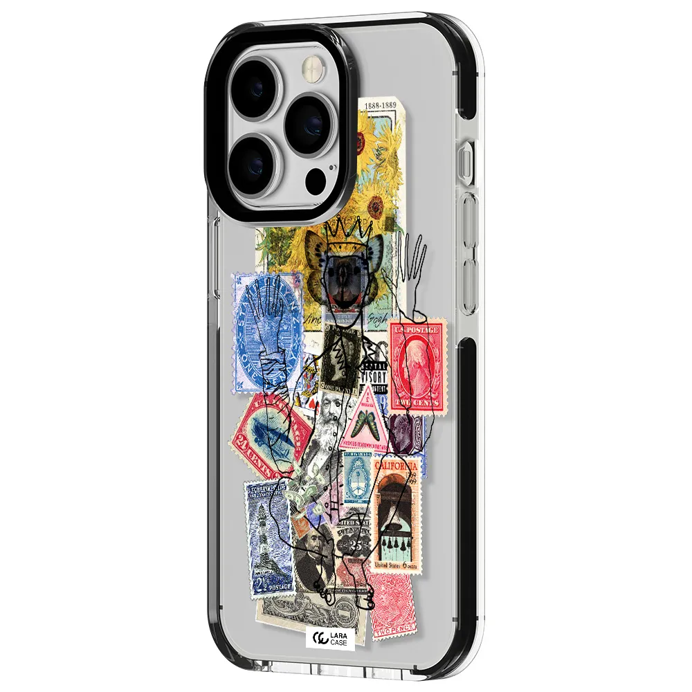 Stamp Collection Apple iPhone 13 Pro impact black border Case