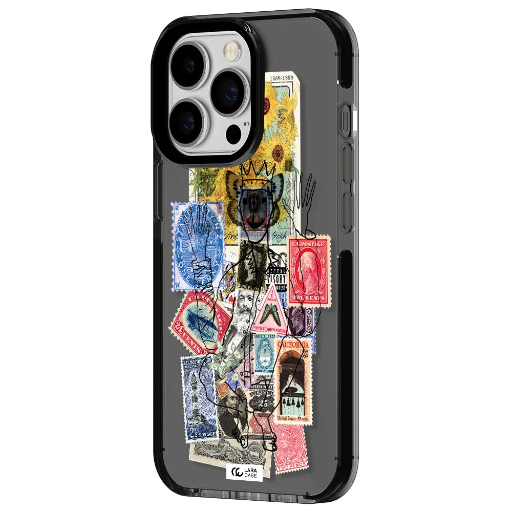 Stamp Collection Apple iPhone 13 Pro impact Smoke Black Case