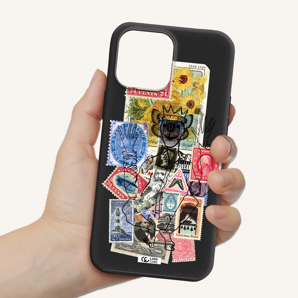 Stamp Collection Apple iPhone 13 Pro Max Silicone black Case