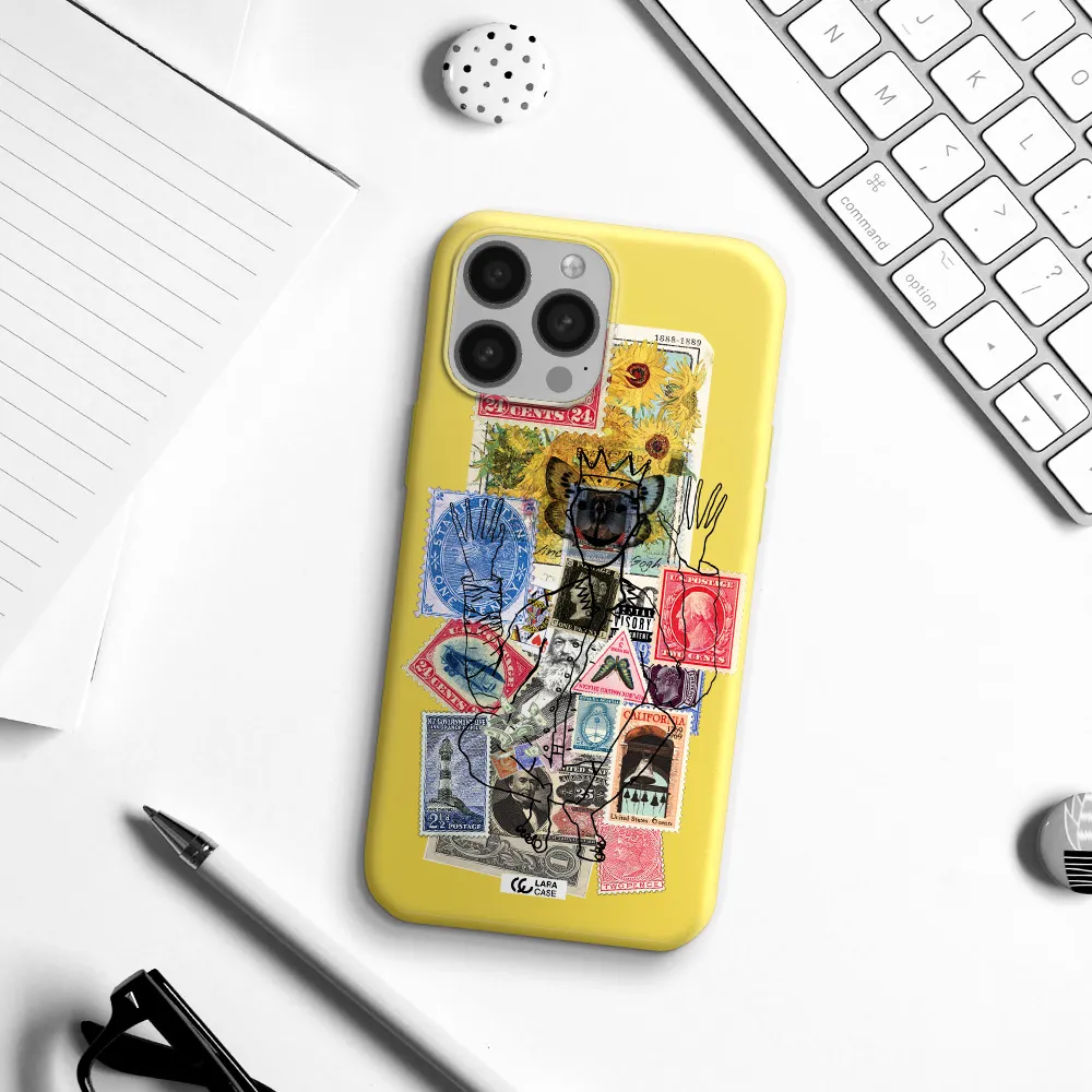 Stamp Collection Apple iPhone 13 Pro Max Silicone canary yellow Case