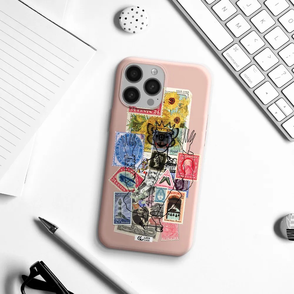 Stamp Collection Apple iPhone 13 Pro Max Silicone pastel pink Case