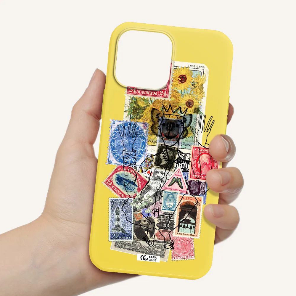 Stamp Collection Apple iPhone 13 Pro Silicone canary yellow Case