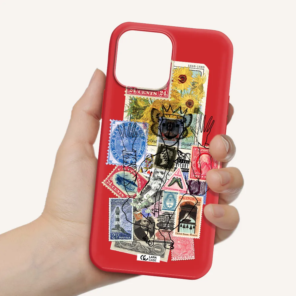 Stamp Collection Apple iPhone 13 Pro Silicone Imperial Red Case