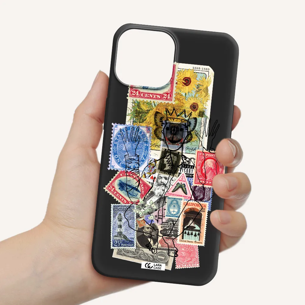Stamp Collection Apple iPhone 13 Silicone black Case