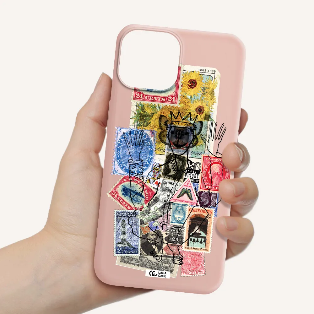 Stamp Collection Apple iPhone 13 Silicone pastel pink Case