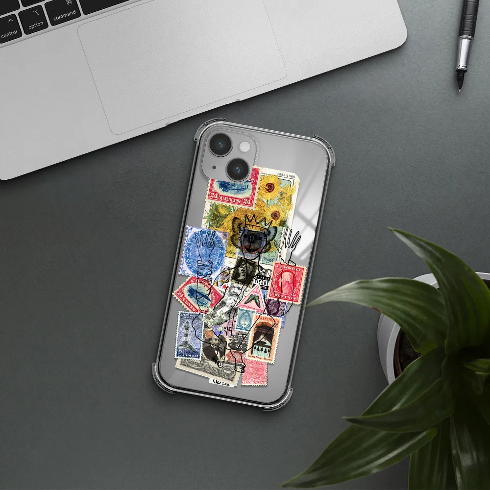 Stamp Collection Apple iPhone 14 Clear PC Case