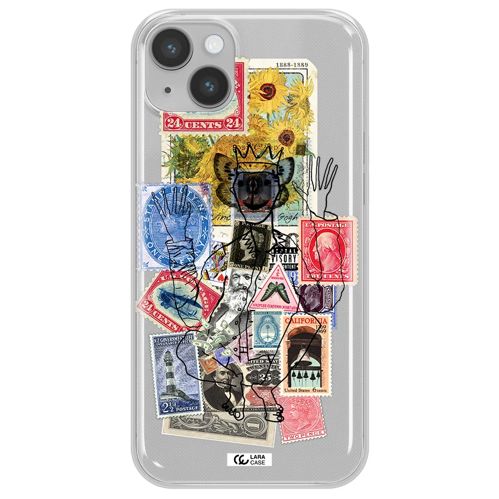 Stamp Collection Apple iPhone 14 Clear TPU Case