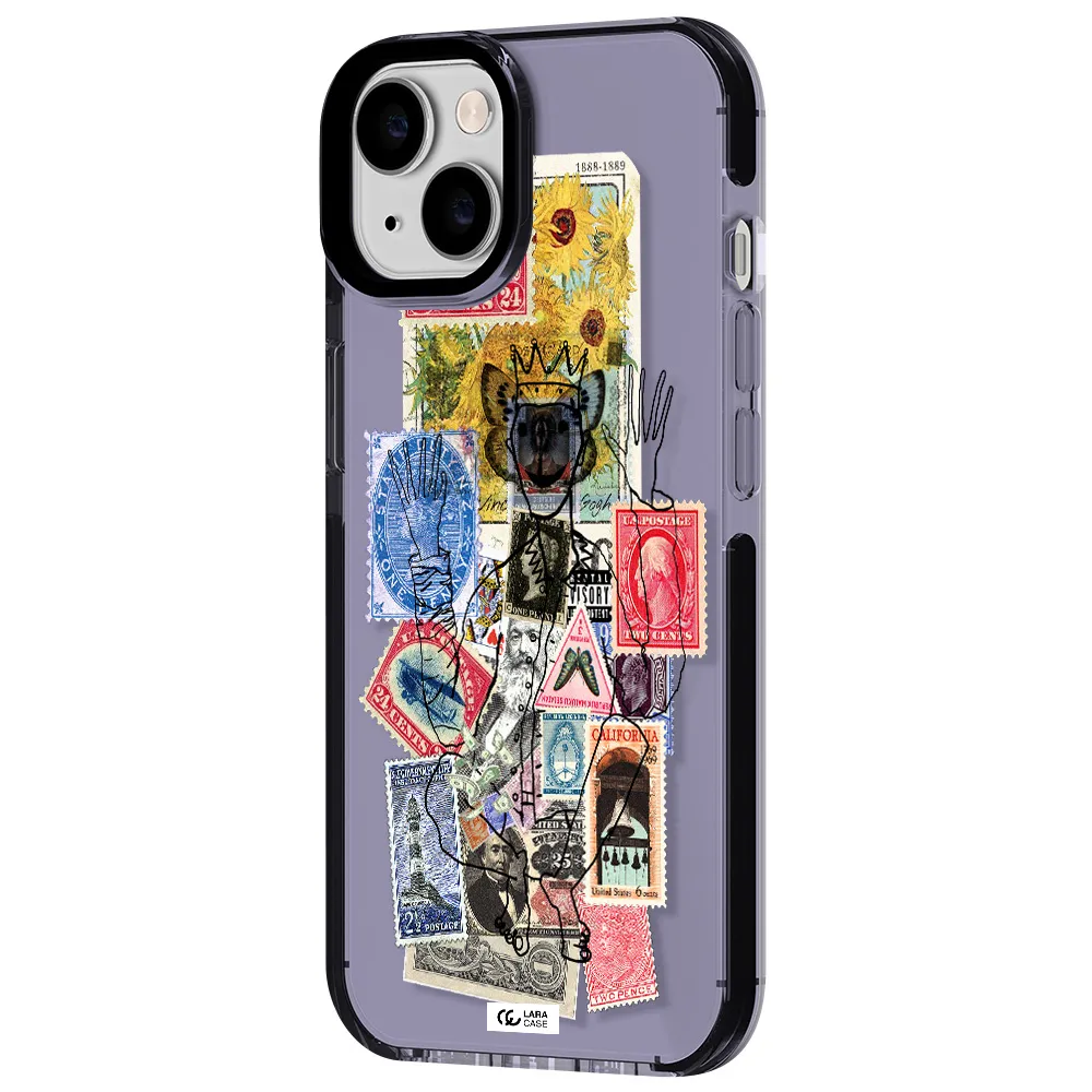 Stamp Collection Apple iPhone 14 impact Lilac Case