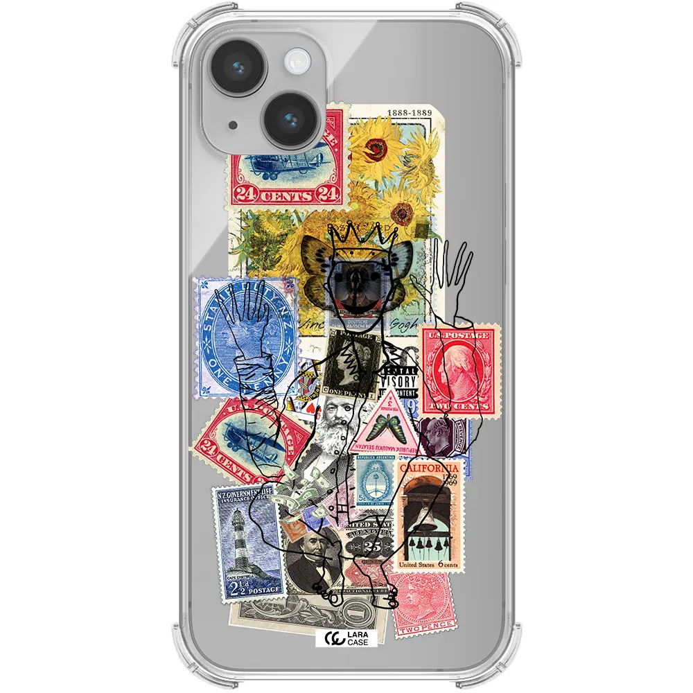 Stamp Collection Apple iPhone 14 plus Clear PC Case