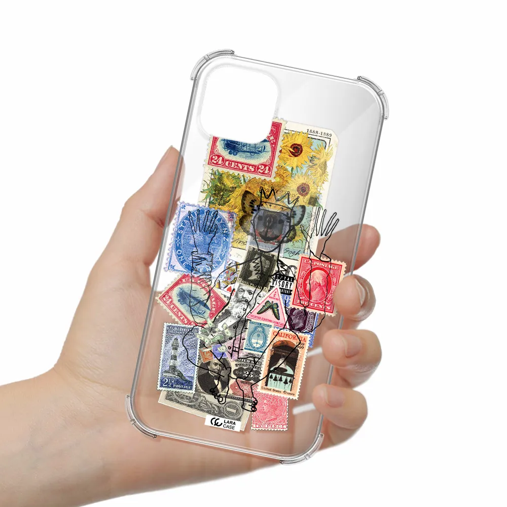 Stamp Collection Apple iPhone 14 plus Clear PC Case