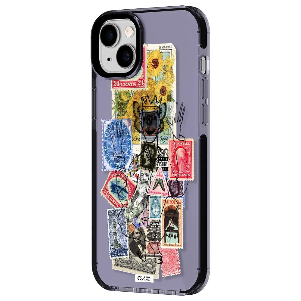 Stamp Collection Apple iPhone 14 plus impact Lilac Case
