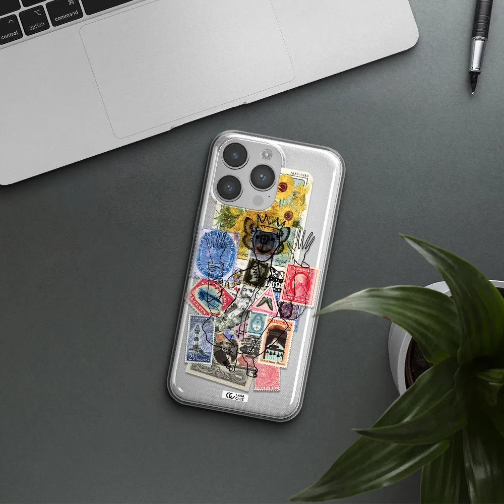 Stamp Collection Apple iPhone 14 pro Clear TPU Case
