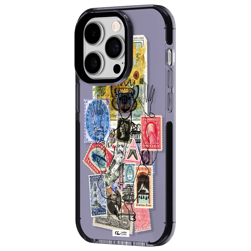 Stamp Collection Apple iPhone 14 pro impact Lilac Case