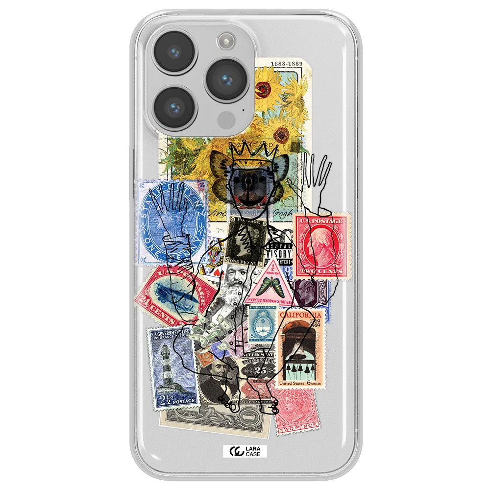 Stamp Collection Apple iPhone 14 pro max Clear TPU Case