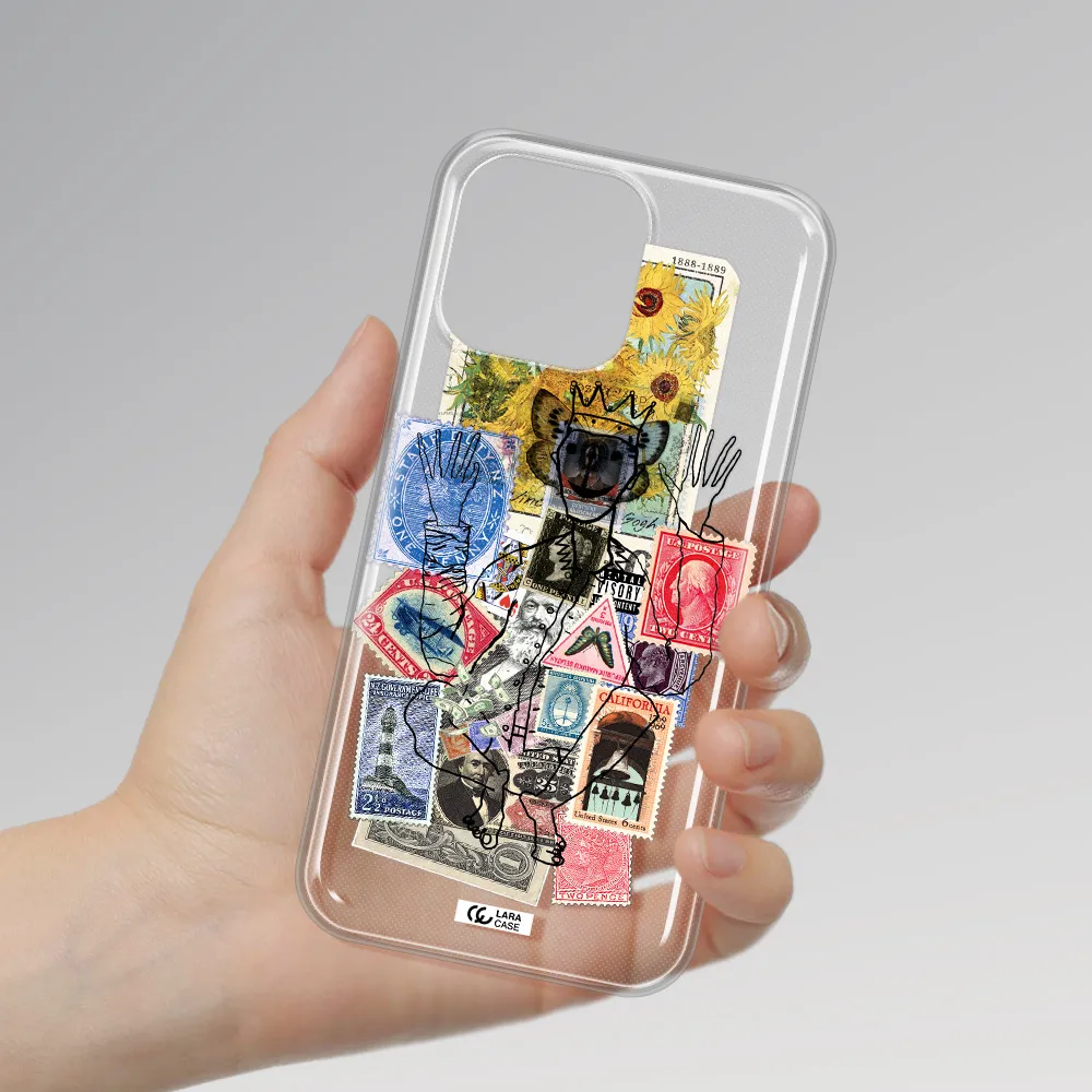 Stamp Collection Apple iPhone 14 pro max Clear TPU Case