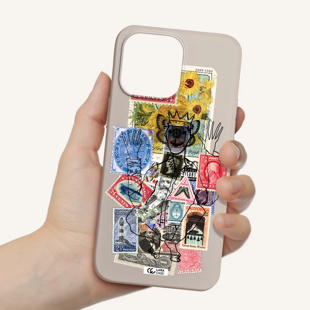 Stamp Collection Apple iPhone 14 pro max Silicone Stone Case