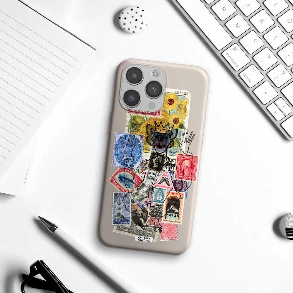 Stamp Collection Apple iPhone 14 pro max Silicone Stone Case